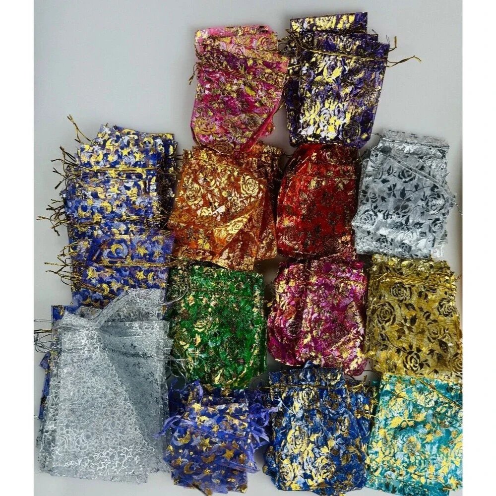 Lot 139 Wedding Business Favor Gift Bags Drawstring Pouch Organza Rose Star NEW